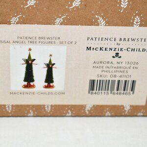 MacKenzie-Childs Patience Brewster Sisal Angel Tree Figures, 2 - Piece Set #08-4